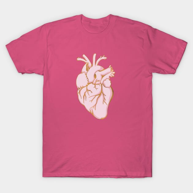 Anatomical Kintsugi Heart T-Shirt by Side Quest Studios